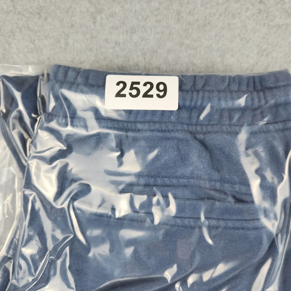 The North Face Joggers Sweatpants Mens S‎ Blue Fleece Box Logo Drawstring Waist